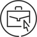 Business briefcase online icon