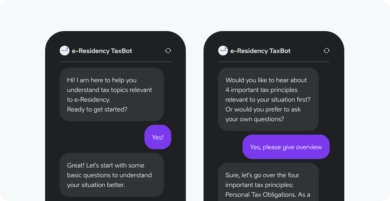 e-Residency taxbot chat window