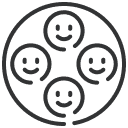 Smiling faces icon