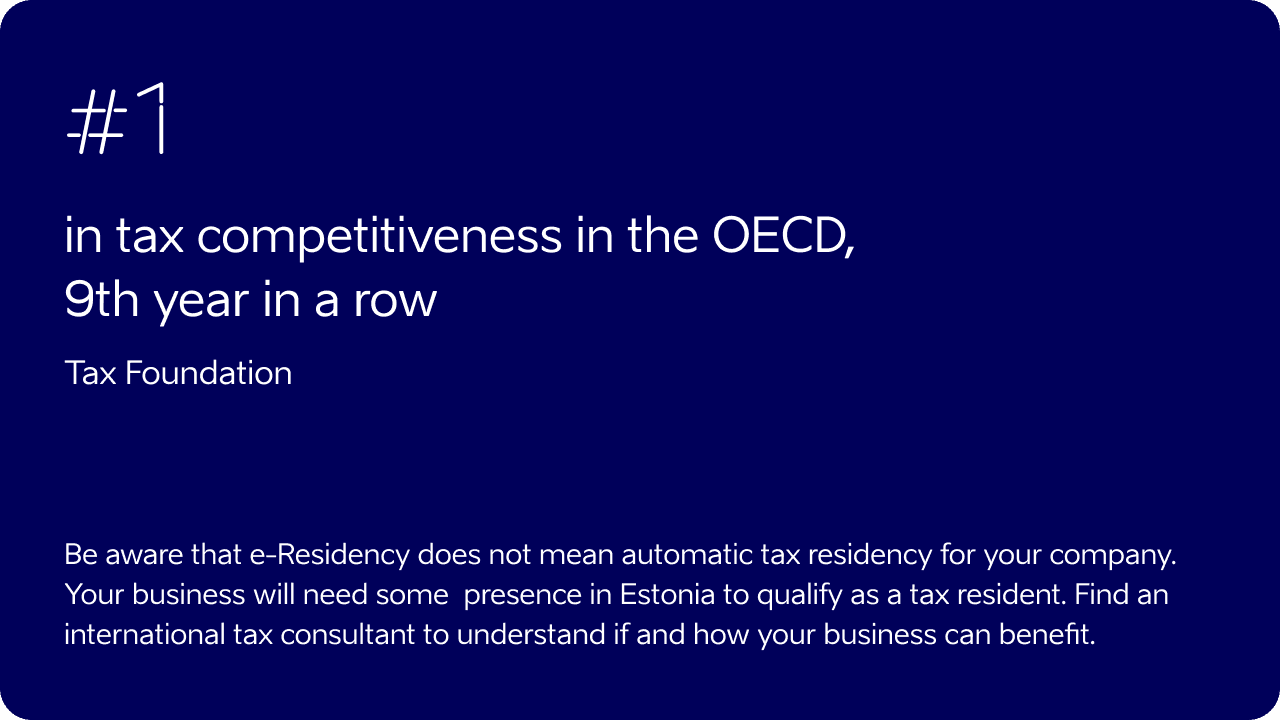 Estonia #1 in tax competitiveness, 9th year in a row by OECD Tax Foundation