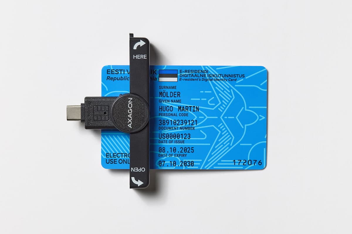 e-Residency card in card reader