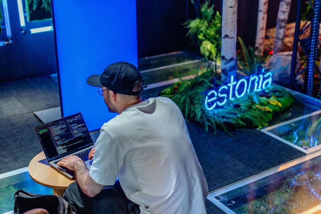 Man working on laptop