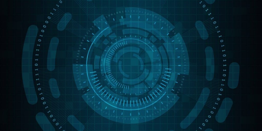 Cyber technology design blue on black Run your security consultancy business out of Estonia with e-Residency.