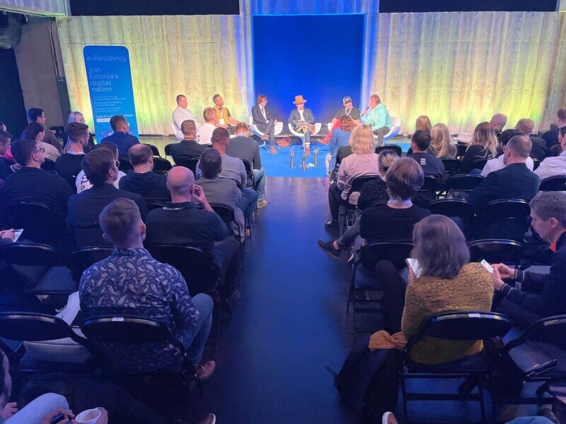 Image of e-Residency panel discussing possibilities of e-Residency in the metaverse at NFT Tallinn.