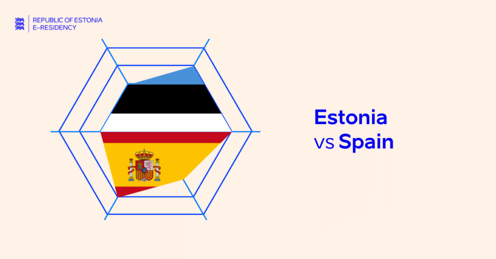 A graphic showing the flags of Estonia and Spain