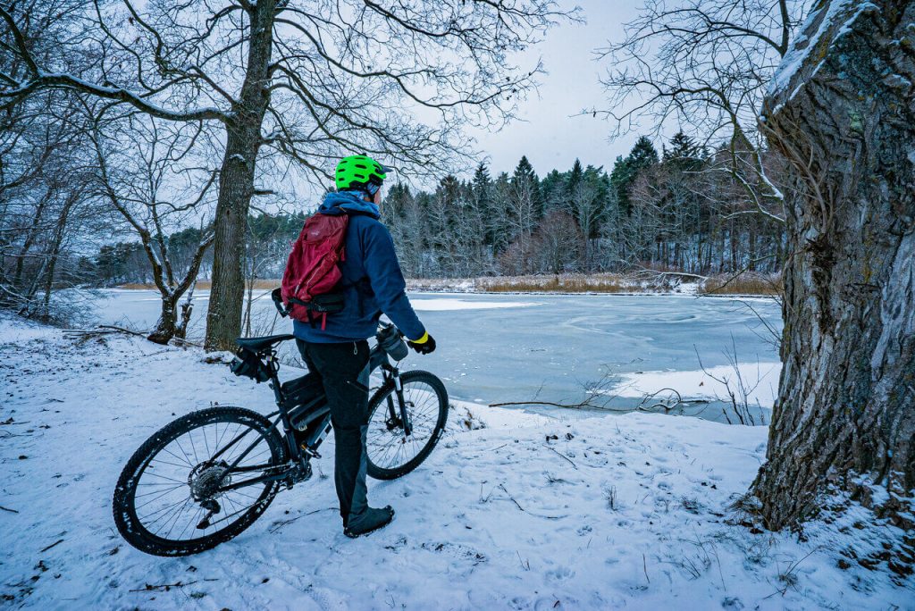 Chris Shirley Biking on snow in Pirita Adventures in Estonia