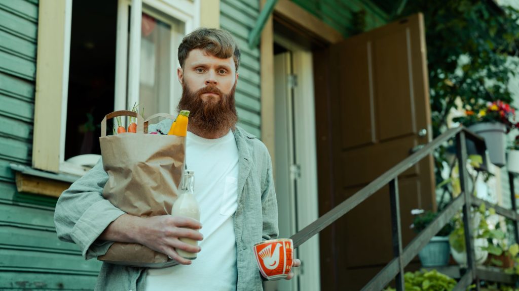 A man with groceries