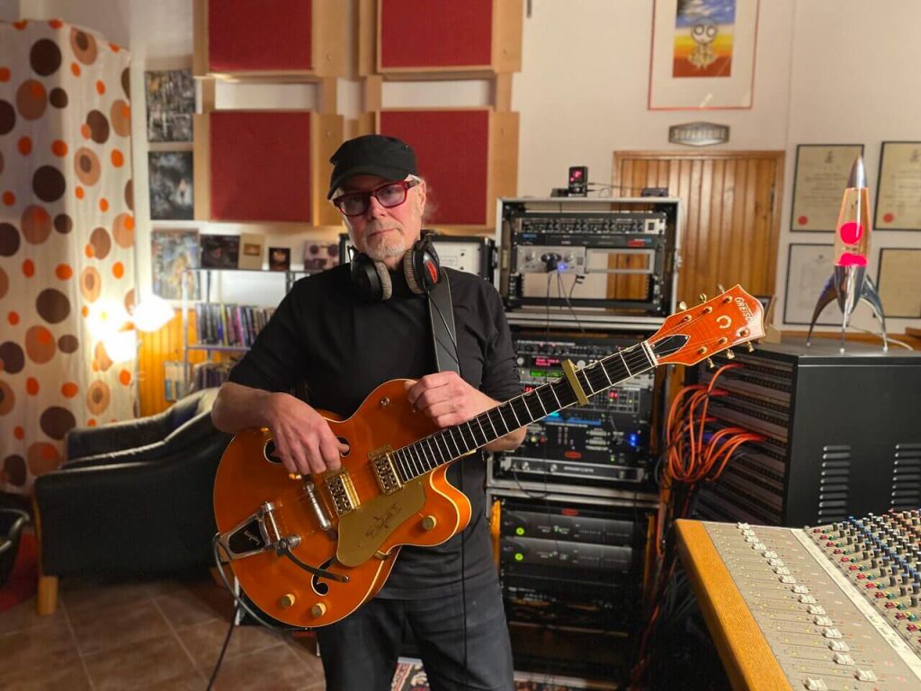 Simon Campbell in Supertone Studio in Lisbon, Portugal