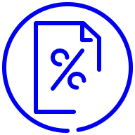 An icon of a per cent symbol on a page representing tax in Estonia