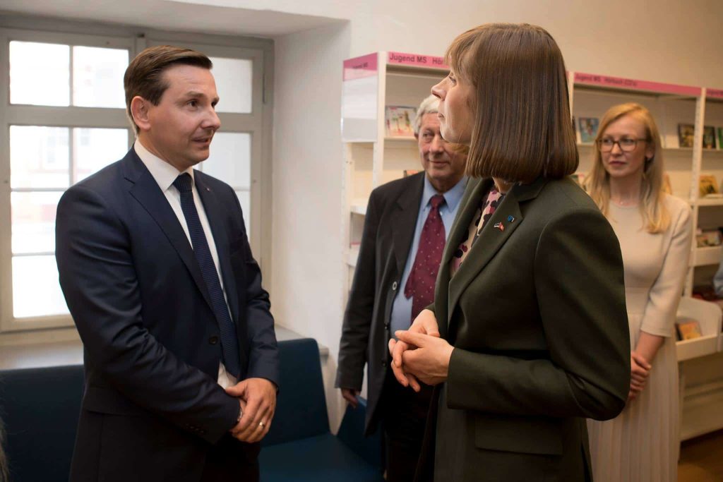 Dr. Yves Partschefeld at the opening of the Estonian children's library in Switzerland