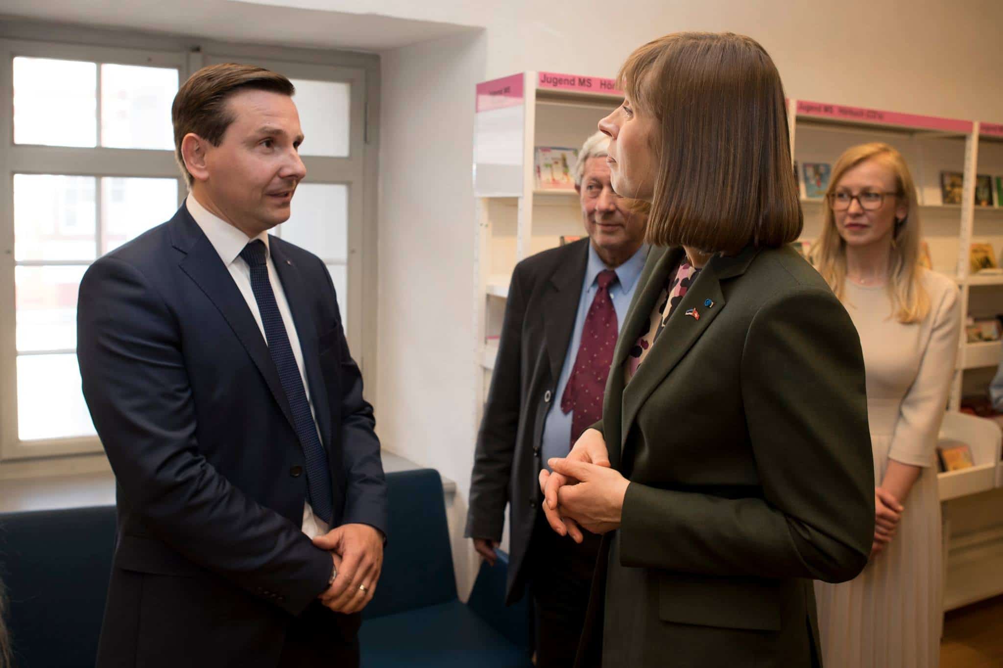 Dr. Yves Partschefeld at the opening of the Estonian children's library in Switzerland