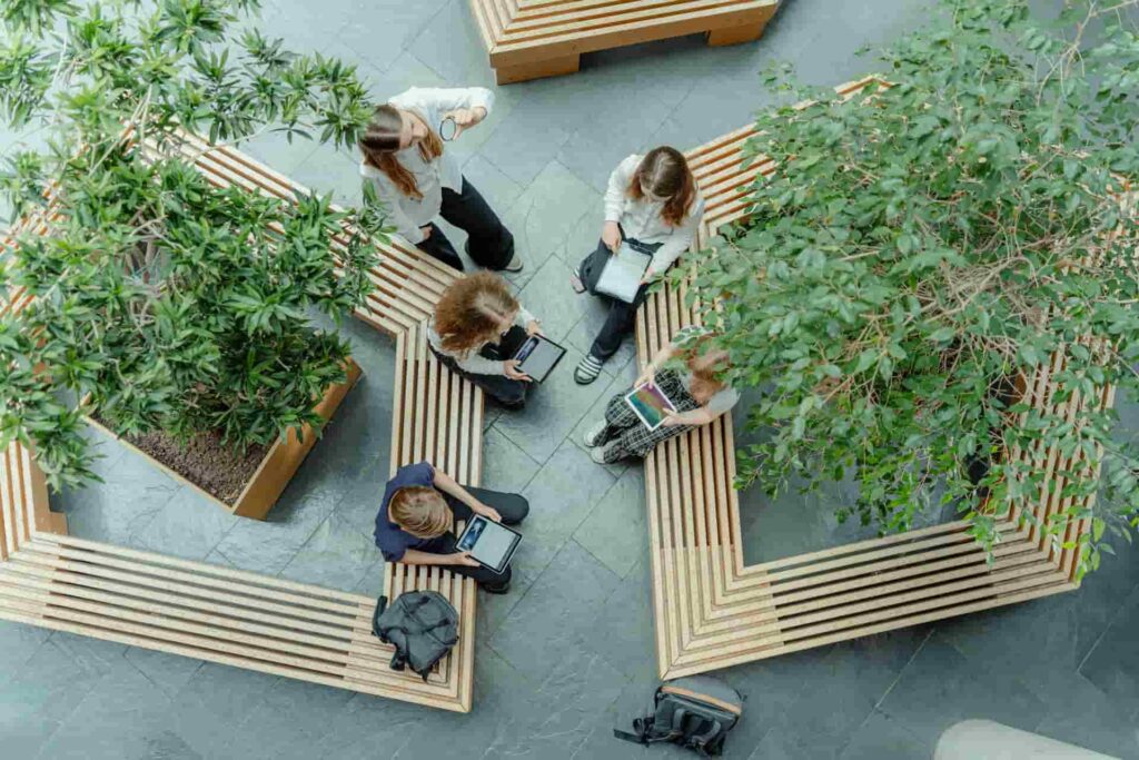 Estonian students studying with tablets