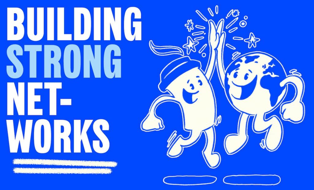 An illustration depicting how to build strong business networks