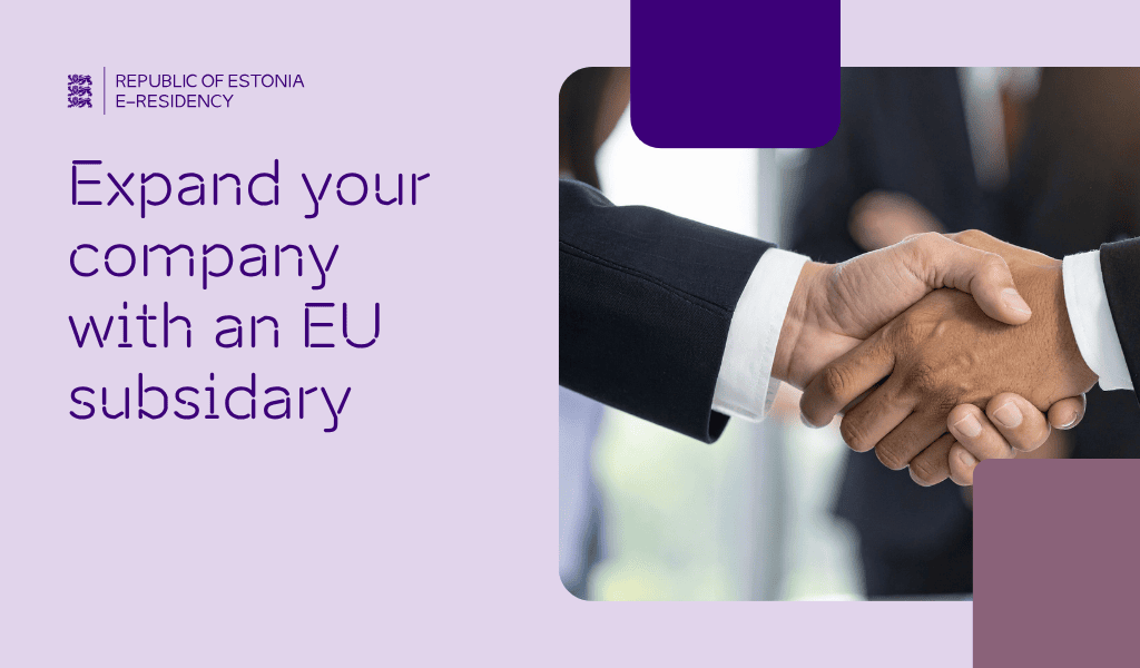 An image of a handshake and a text about EU subsidiary companies