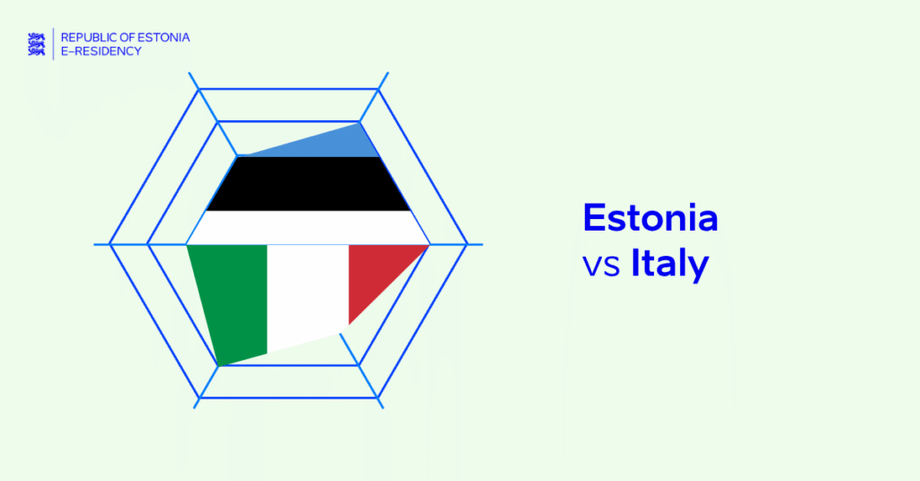 A graphic showing the flags of Estonia and Italy
