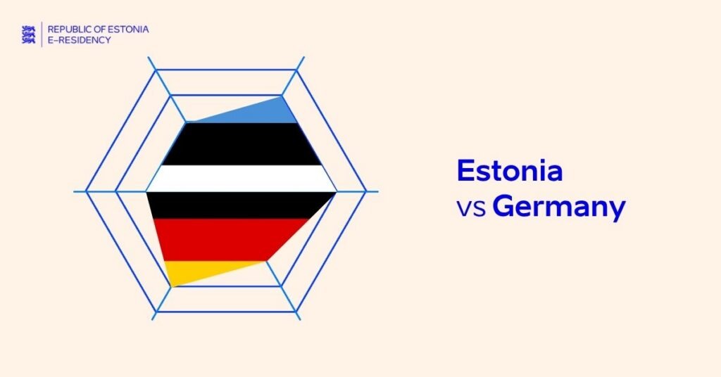 The German and Estonian flags and text "Estonia vs Germany"