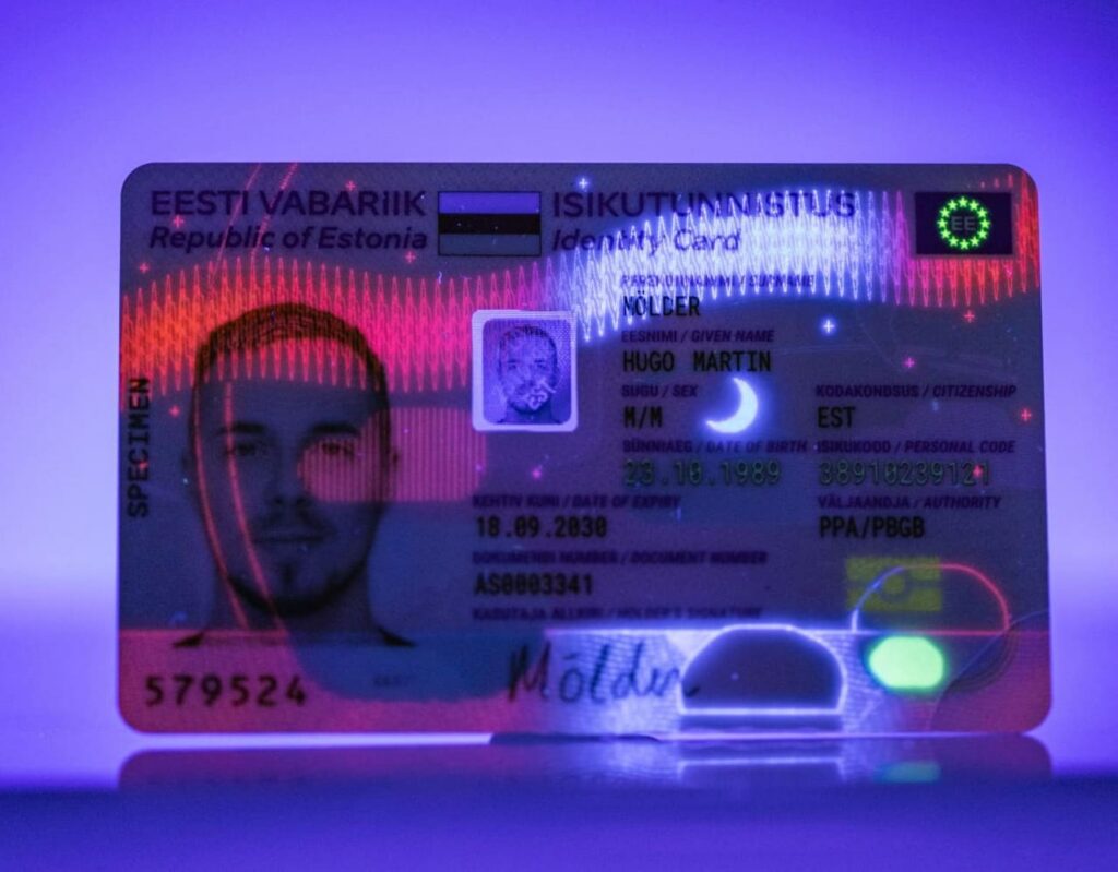 UV security features of the Estonian ID card